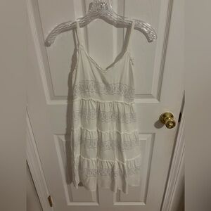 White Lace Tiered Dress